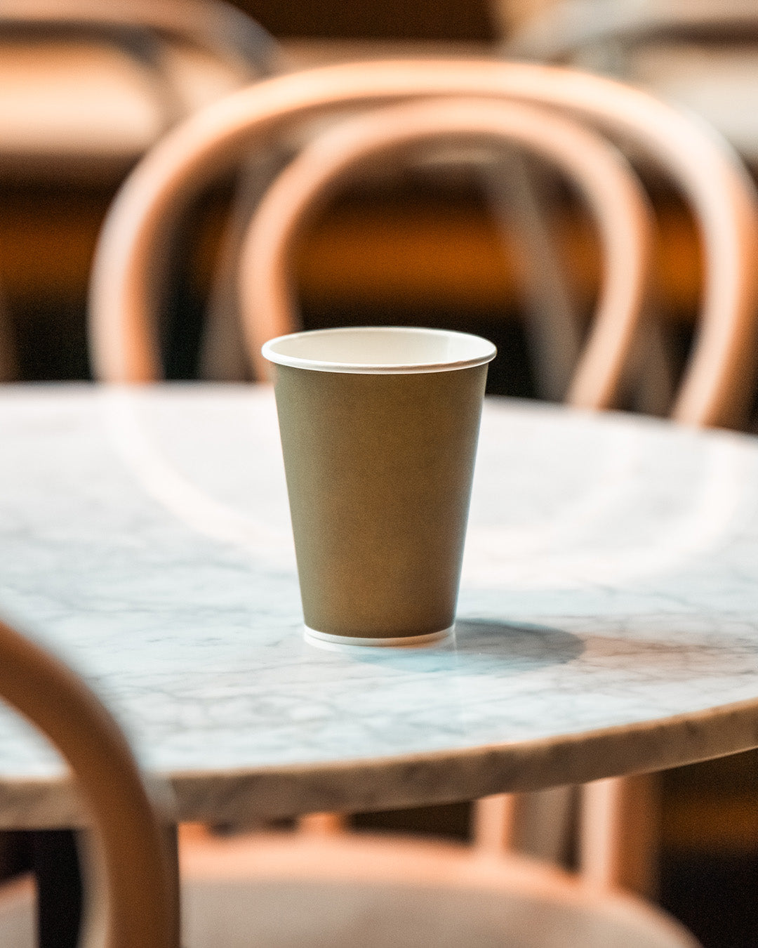 Grale Disposable 12oz Cup, Lifestyle Image